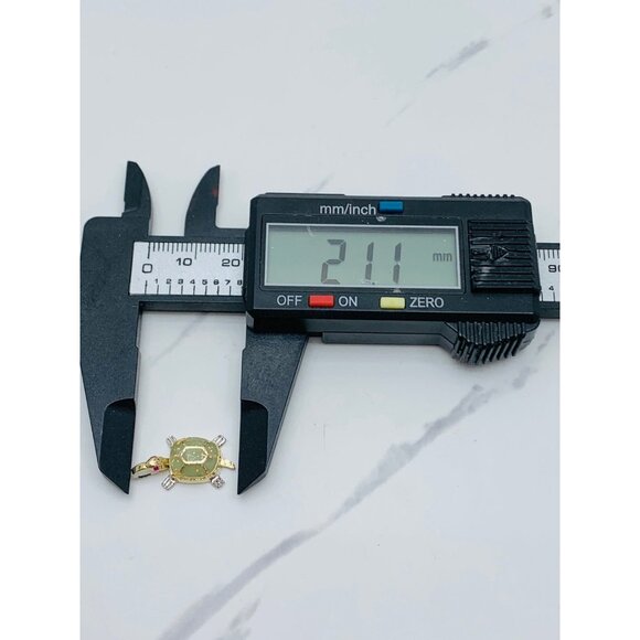 10k solid gold pendant turtle ❤️ Green - Picture 4 of 5